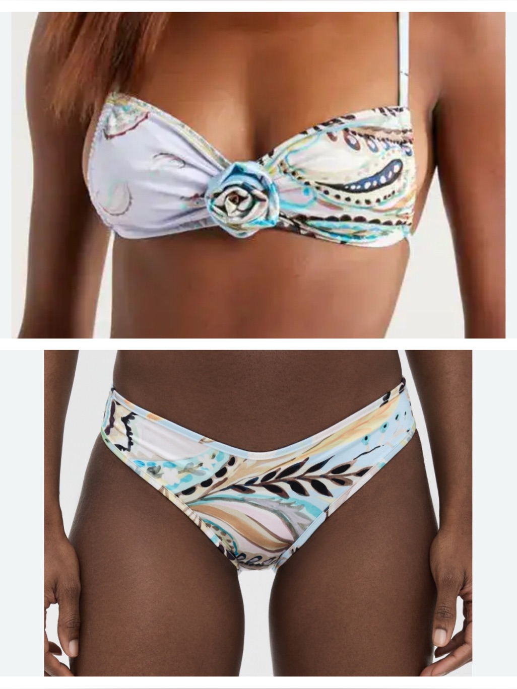 Montce St. Barths Rosette Bikini Top Size Small And Lulu Bottoms Size Xs